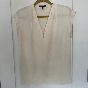 Maje White/Ivory V neck top - Size 2 (S/M)